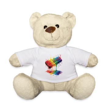 Xylophones with dripping paint - Teddy Bear - white - Front