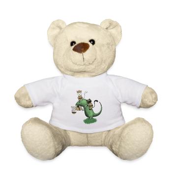 Chemise de dinosaure de camping de Kawaii Chats - Nounours - blanc - Devant