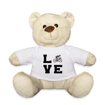 Gift idea for a road bike with road bike - Teddy Bear - white - Front
