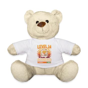 Level 14 Aktiviert Kopfhörer Retro - Teddy - Weiß - Vorne