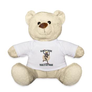 Durchhalten – Lustiges Skelett Humor Shirt - Teddy - Weiß - Vorne