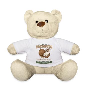 Vintage Kokosnuss Shirt, Tropical Coconut Style - Teddy - Weiß - Vorne