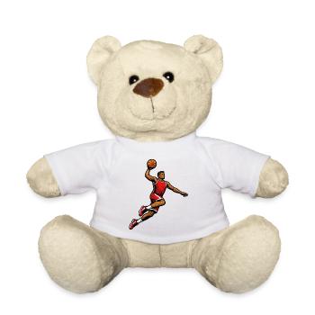 Basketteur dunk puissant style sportif - Nounours - blanc - Devant
