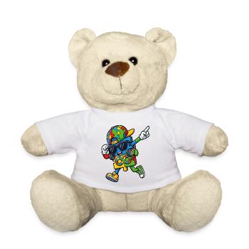 Rainbow Puzzle Mascot - Teddy Bear - white - Front