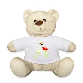 Bee Flower Flowers Children Insect - Teddy Bear - white - Front