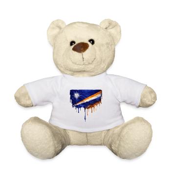Marshall Islands Dripping Flag - Teddy Bear - white - Front