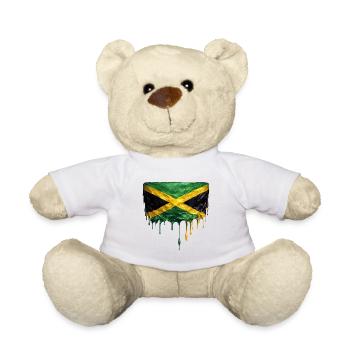 Jamaika Flagge Tropfenprint - Teddy - Weiß - Vorne