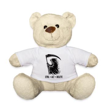 Strg Alt Delete Sensenmann IT Humor Shirt - Teddy - Weiß - Vorne