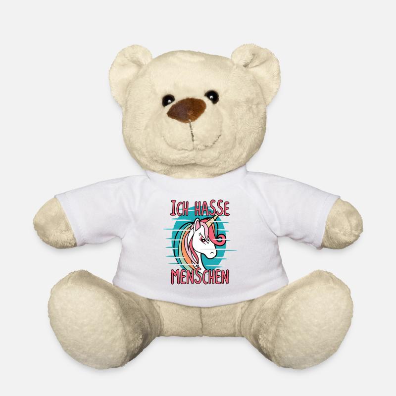 Ich Hasse Menschen Einhorn Sarkasmus - Teddy - Weiß