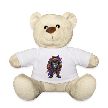 Heavy Metal Rocker Brown Bear Guitar Rock Music - Teddy Bear - white - Front