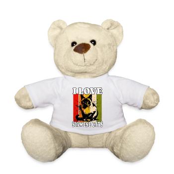 J’adore le chat siamois - Nounours - blanc - Devant