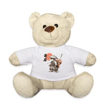 Samurai Squirrel under Red Sun - Teddy Bear - white - Front