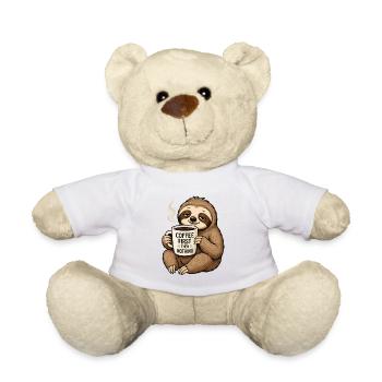 Kaffee zuerst, dann Nichts – Faultier - Teddy - Weiß - Vorne