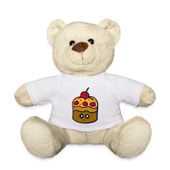 Gâteau kawaï avec maquine cerise - Nounours - blanc - Devant
