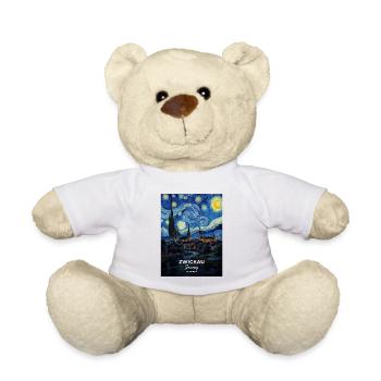 Zwickau Germany in Starry Night Style - Teddy Bear - white - Front