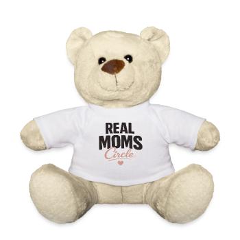 Real Moms Circle Typography for Strong Moms - Teddy Bear - white - Front