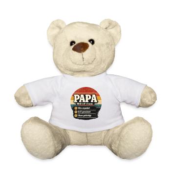 Papa weil ich's kann Spruch für Multitalente - Teddy - Weiß - Vorne