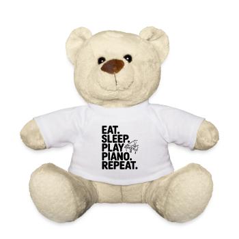 Eat. Sleep. Play Piano. Repeat. - Teddy Bear - white - Front