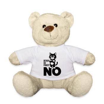 Schwarze Katze Shirt - Sarkastisches No Design - Teddy - Weiß - Vorne