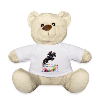 Show Jumping Horse Equestrian Colorful Tournament Neon - Teddy Bear - white - Front