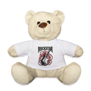 Vatertag Papa Rock Star Gitarre Musik Vater  - Teddy - Weiß - Vorne