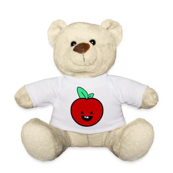 Fröhlicher Apfel  - Teddy - Weiß - Vorne