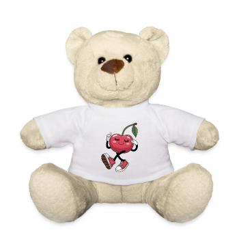 Tanzende Kirsche Mit Turnschuhen Fröhlich - Teddy - Weiß - Vorne
