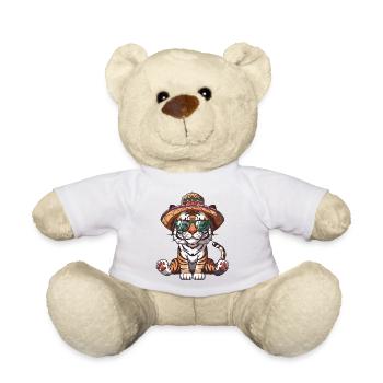 Tiger Comic Funny Sombrero - Teddy Bear - white - Front