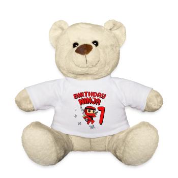 Birthday Ninja 7 Year Old Birthday Party Gift - Teddy - Weiß - Vorne