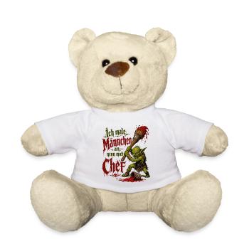 Tabletop Goblin with Brush - Teddy Bear - white - Front