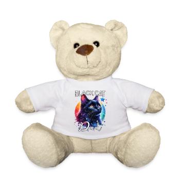 Schwarze Katze Papa - Teddy - Weiß - Vorne