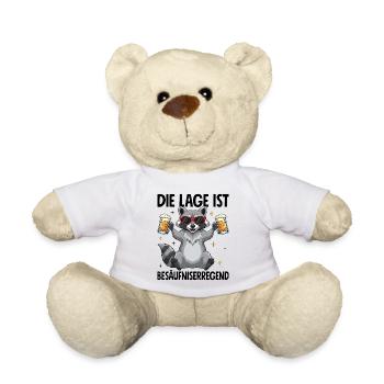 Die Lage Ist Besäufniserregend mit Waschbär - Teddy - Weiß - Vorne