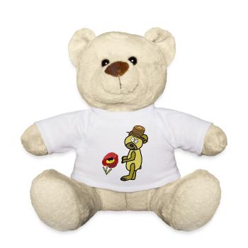 Pfiffiger Teddy Kinder Bär Kind  Blume - Teddy - Weiß - Vorne