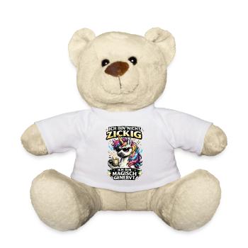 magisch genervtes Einhorn mit Kaffee Sarkasmus - Teddy - Weiß - Vorne
