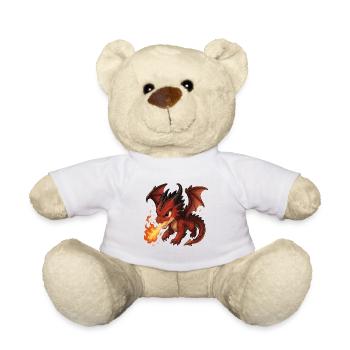 Souffle de Feu du Dragon Rouge - Nounours - blanc - Devant