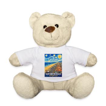 Starry Night in Huntington Beach, California - Teddy Bear - white - Front