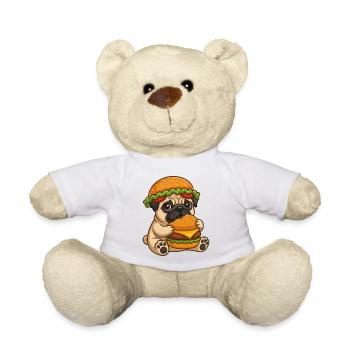 Propriétaire de dessin animé carlin mignon, burger de restauration rapide - Nounours - blanc - Devant