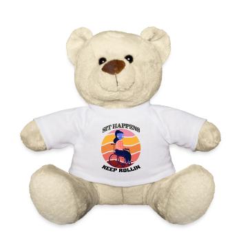 Sit Happens Keep Rollin Wheelchair Life Art - Teddy - Weiß - Vorne