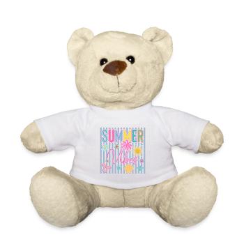 Summer Vibes Palm Trees Beach Holiday Gift - Teddy Bear - white - Front