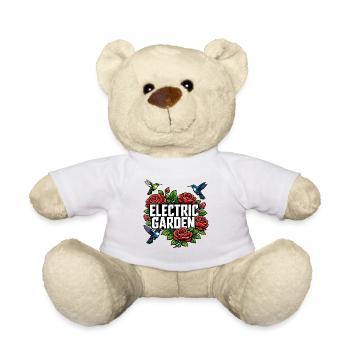Electric Garden Hummingbirds Roses Nature Motif - Teddy Bear - white - Front