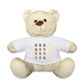 Christmas Puzzle Math Christmas Funny Saying - Teddy Bear - white - Front