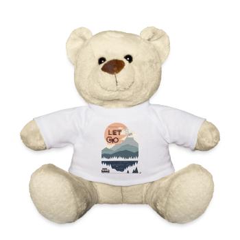 Sonne, Berge, Wald, See und Bus Lets go - Teddy - Weiß - Vorne