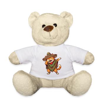 Poncho Cinco de Mayo funny Mexican Cat Dab - Nounours - blanc - Devant