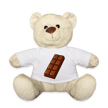 Chocolate Bar Cartoon Retro - Teddy Bear - white - Front