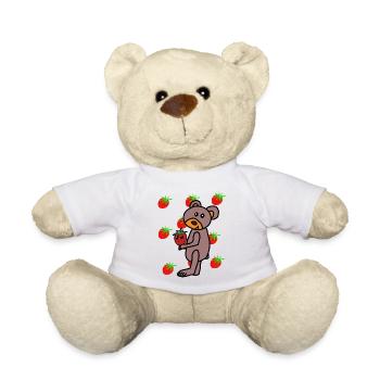 Teddy Teddybär Erdbeere Erdbeeren Kind - Teddy - Weiß - Vorne