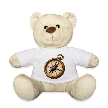 Vintage compass adventure icon - Teddy Bear - white - Front