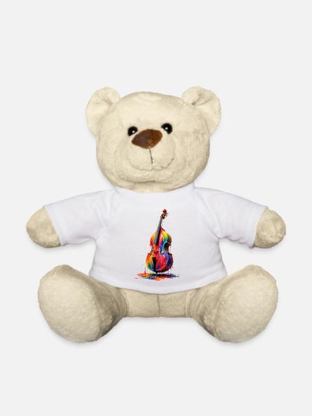 Kontrabass mit tropfender Farbe - Teddy - Weiß