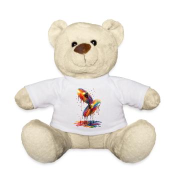 Becken mit tropfenden Farben - Teddy - Weiß - Vorne