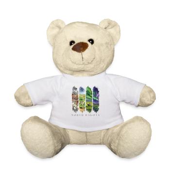 North Dakota Travel Badlands & Peace Garden State - Teddy Bear - white - Front