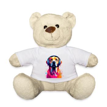 Labbi Labrador mit Kopfhörer - Teddy - Weiß - Vorne